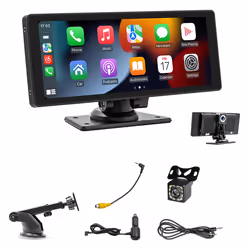Portable Wireless Carplay Car Stereo with Dash Cam