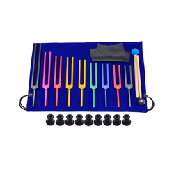 9 Pieces of Colorful Aluminum Alloy Tuning Forks, Black