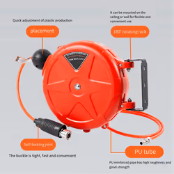 Retractable Air Hose Reel Wall Mounted Automatic Rewind Air Hose Tool