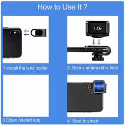 1.33X Anamorphic Lens Filmmaking Phone Camera Lens By Filmic Pro App