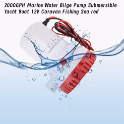 2000GPH Marine Water Bilge Pump Submersible Yacht Boat 12V red