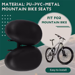 Noseless Bicycle Seat for Men Women Soft Double Pad Saddle Cushion
