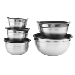 5 Pcs Mixing Bowl,Stainless Steel Stackable Salad Bowl with Airtight