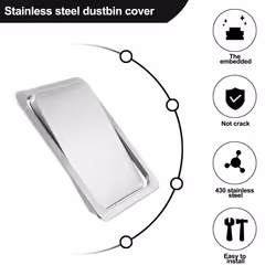 Flap Lid Trash Bin Cover Flush Built-in for Kitchen Counter Top B