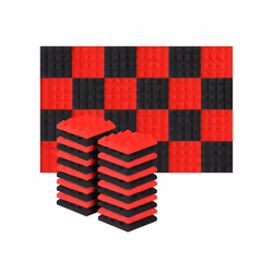Pyramid Noise Insulation Sound Absorption Treatment Panels Black+Red