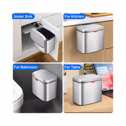 Compost Bin 1.05 Gallon Wall Mounted Trash Can with Lid, Garbage Can