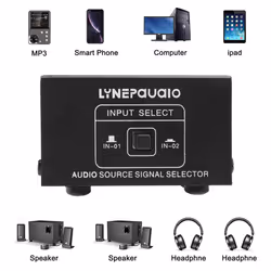 2 in 1 Out or 1 in 2 Out Audio Source Signal Selector, Interface