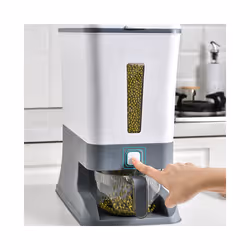 Press-Type Rice Dispenser Sealed Grain Container Storage Cans 10KG-A