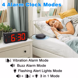 Loud Alarm Clock for Heavy Sleepers Adults, Dual Alarm Clock