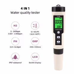 4 in 1 YY-400 PH/ORP/H2&TEM Meter Digital Tester, Backlight