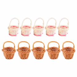 10Pcs Basket Mini Woven Baskets with Handles Plant Pots Containers