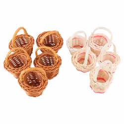 10Pcs Basket Mini Woven Baskets with Handles Plant Pots Containers