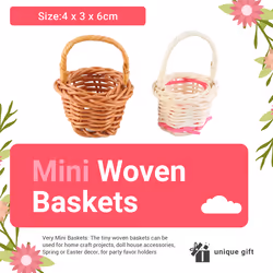 10Pcs Basket Mini Woven Baskets with Handles Plant Pots Containers