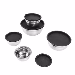 5 Pcs Mixing Bowl,Stainless Steel Stackable Salad Bowl with Airtight