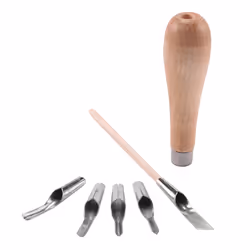 Block Cutting Rubber Stamp Carving Tools with 5 Blade Wood Handle Set