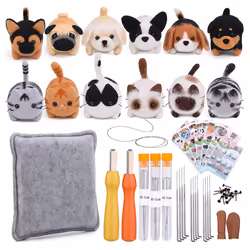 Needle Felting Kit,12 Pcs Doll Wool Needle Felting Beginner Kit