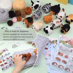 Needle Felting Kit,12 Pcs Doll Wool Needle Felting Beginner Kit