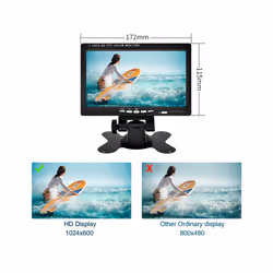 7Inch Car VGA Monitor HD Rear View Monitor