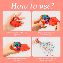 10Pack Streamers Popper Hand Throw Streamers No Mess Confetti Paper
