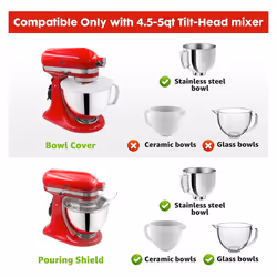 Secure Pouring Shield & Mixers Bowl Covers Mixer Splatter Guard Lids