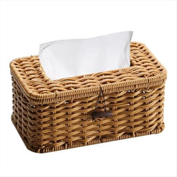 Rattan Rectangular Tissue Box Cover - Boho Decorative
