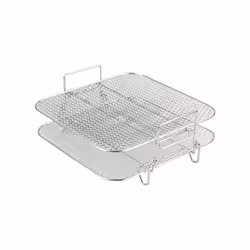 2-Layers Air Fryer Rack Stackable Grid Grilling Rack Stainless Steel