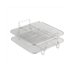 2-Layers Air Fryer Rack Stackable Grid Grilling Rack Stainless Steel