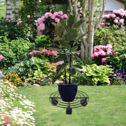Metal Plant Flower Pot Trolley on Wheels Indoor Outdoor tools