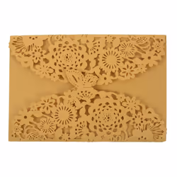 10Pcs Carved Butterflies Invitation Card for Wedding: Golden Yellow