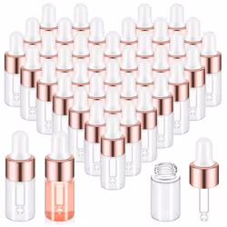 100Pcs Mini Glass Dropper Bottle Clear Essential Oil Dropper Bottles