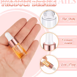 100Pcs Mini Glass Dropper Bottle Clear Essential Oil Dropper Bottles