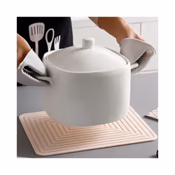 Large Silicone Pot Holder Heat Insulation Kitchen Table Mat(Gray)