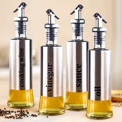 4 Pieces Oil Stopper Pourer,with Dust Cap,for Oil,Olive Oil,Vinegar