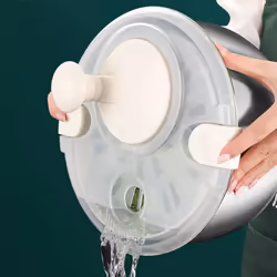 6L Salad Spinner Stainless Steel Large Vegetable Washer with PP Lid