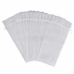 20Pcs Sheer Organza Wine Bags 14X37cm Reusable Simple Bottle (White)