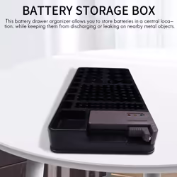 Battery Storage Organizer Holder with Tester Small Watch Batteries