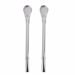 Set of 2 pcs ~ Stainless Steel Bombilla Straw Filtered