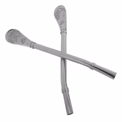 Set of 2 pcs ~ Stainless Steel Bombilla Straw Filtered