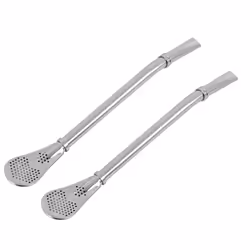 Set of 2 pcs ~ Stainless Steel Bombilla Straw Filtered