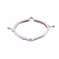 5 Metal Frames Snap Clasp Arch Pattern Coin Style Purse Silver