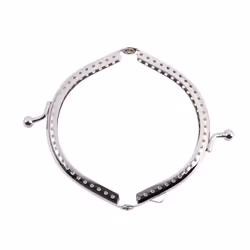 5 Metal Frames Snap Clasp Arch Pattern Coin Style Purse Silver