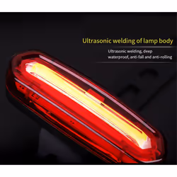 USB Rechargeable Bike Tail Light LED Warning Bicycle Rear Light IPX6