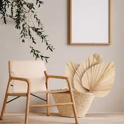 6PCS Dried Palm Leaves Natural Dried Palm Fans, for Wedding Decor S