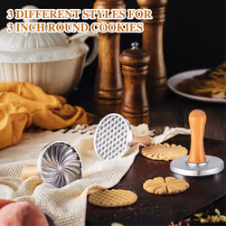 3Pcs Cookie Stamps Metal Cookie Press Mold for DIY Baking Cake Pastry