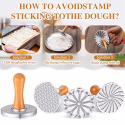 3Pcs Cookie Stamps Metal Cookie Press Mold for DIY Baking Cake Pastry