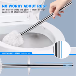 Toilet Brush and Holder, 2Pack Toilet Brush with Long Handle, Black