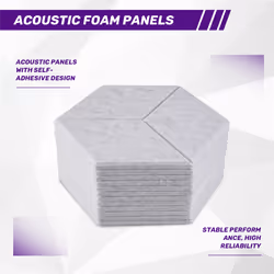 12 PACK Acoustic Foam,Self-Adhesive Sound Proof Panels(Gray)