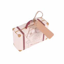 50pcs Candy Box, Vintage Kraft Paper with Tags and rope for Wedding