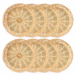 8 Pack Bamboo Paper Plate Holders, 10 Inches Reusable
