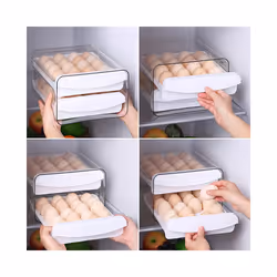 Egg Container for Refrigerator, 40 Grid/2 Layer Egg Holder